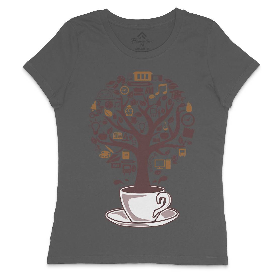 Coffee Tree Womens Crew Neck T-Shirt Drinks B018
