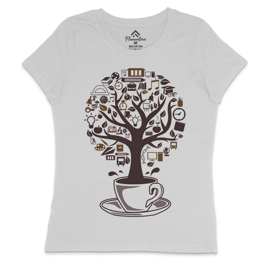 Coffee Tree Womens Crew Neck T-Shirt Drinks B018