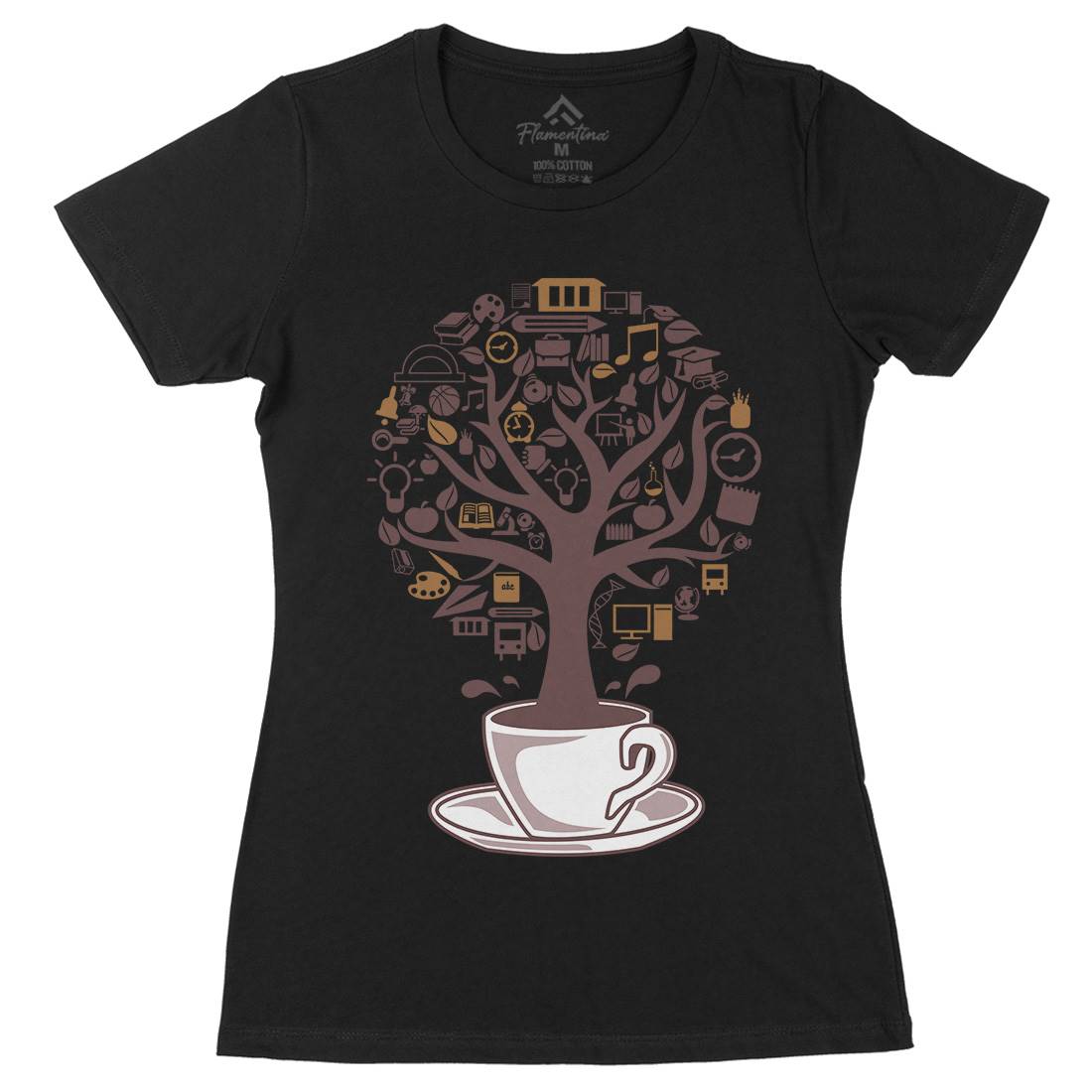 Coffee Tree Womens Organic Crew Neck T-Shirt Drinks B018