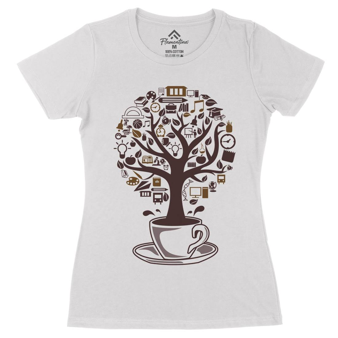 Coffee Tree Womens Organic Crew Neck T-Shirt Drinks B018