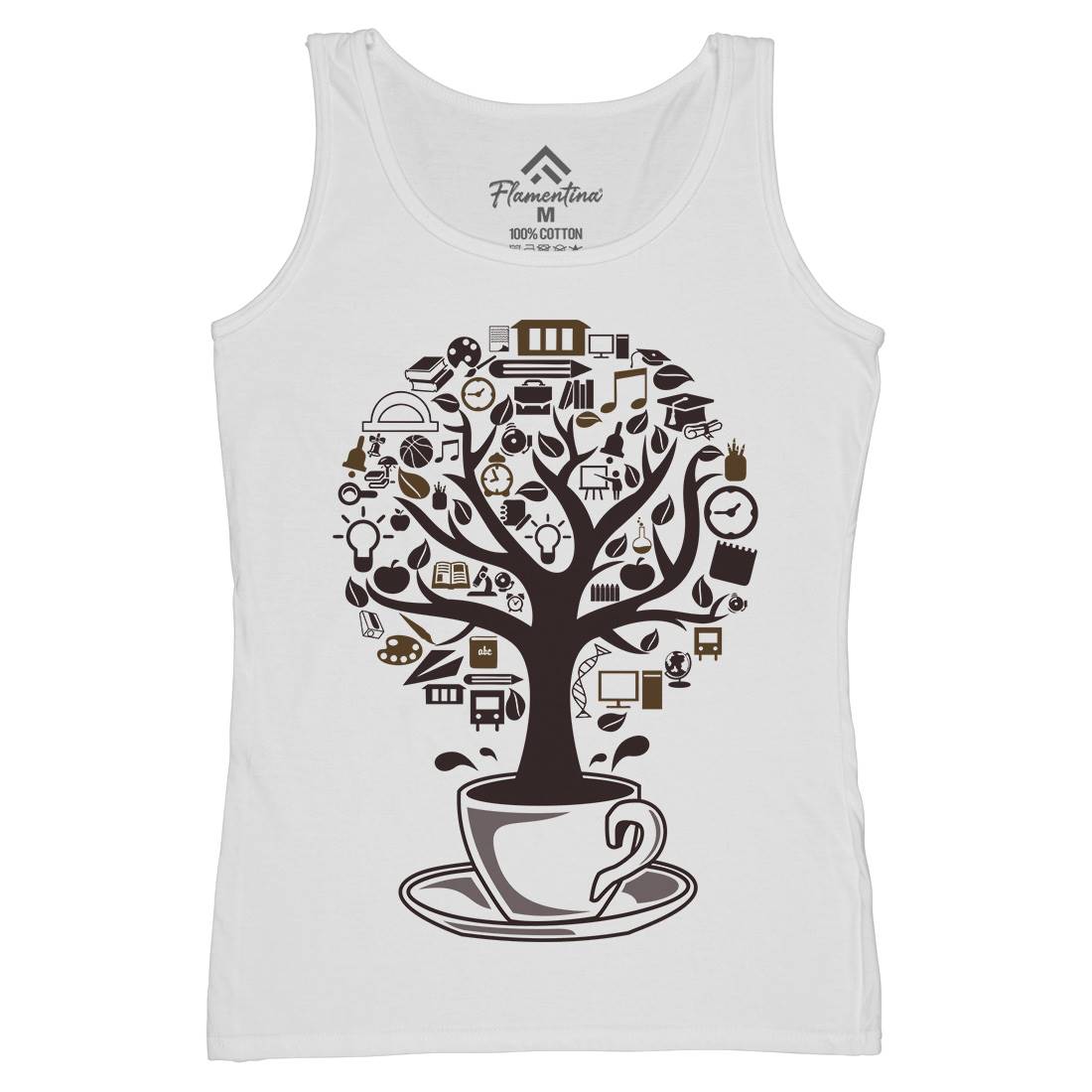 Coffee Tree Womens Organic Tank Top Vest Drinks B018