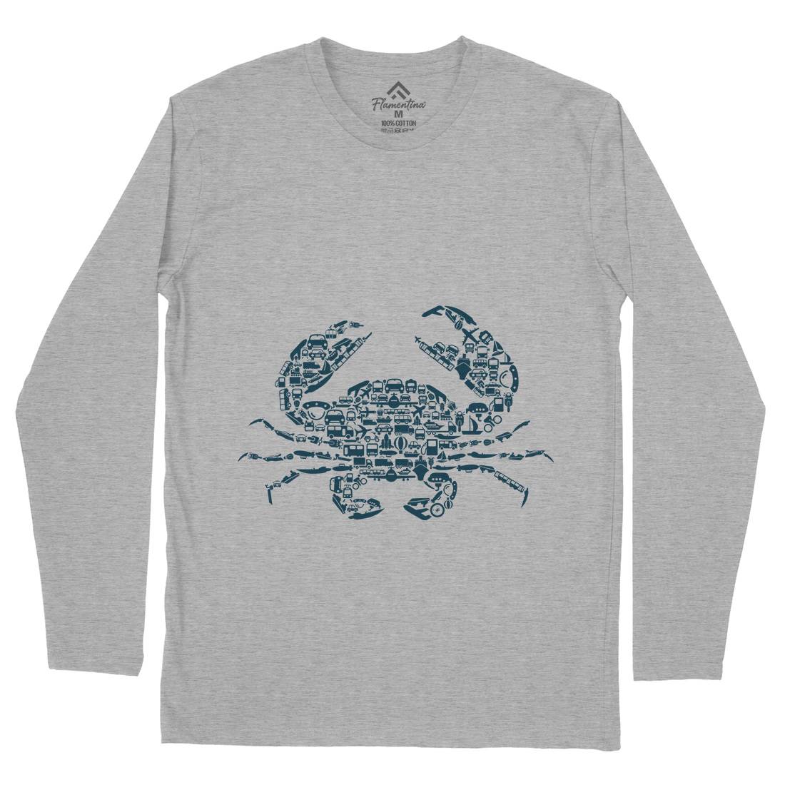 Crab Mens Long Sleeve T-Shirt Animals B019