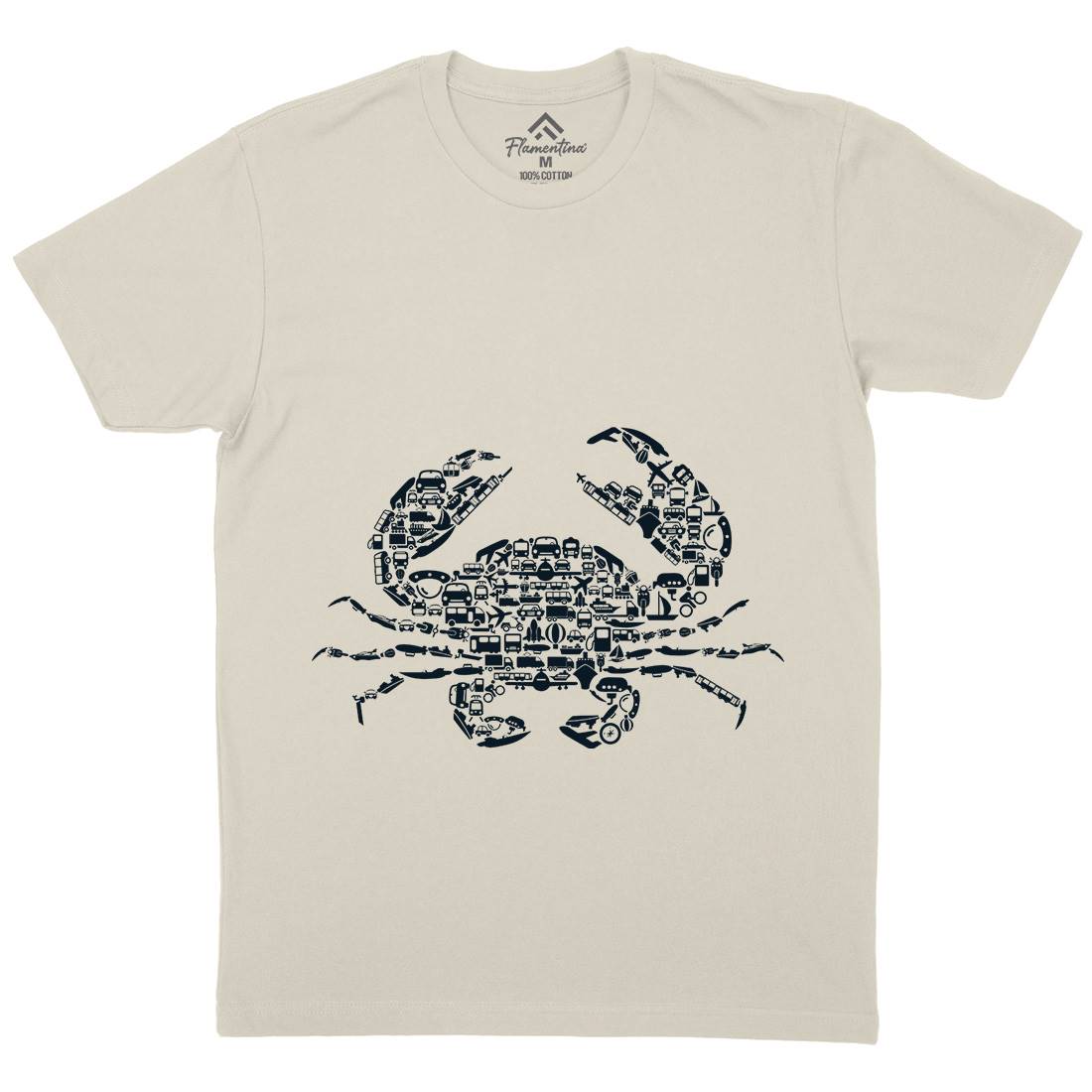 Crab Mens Organic Crew Neck T-Shirt Animals B019