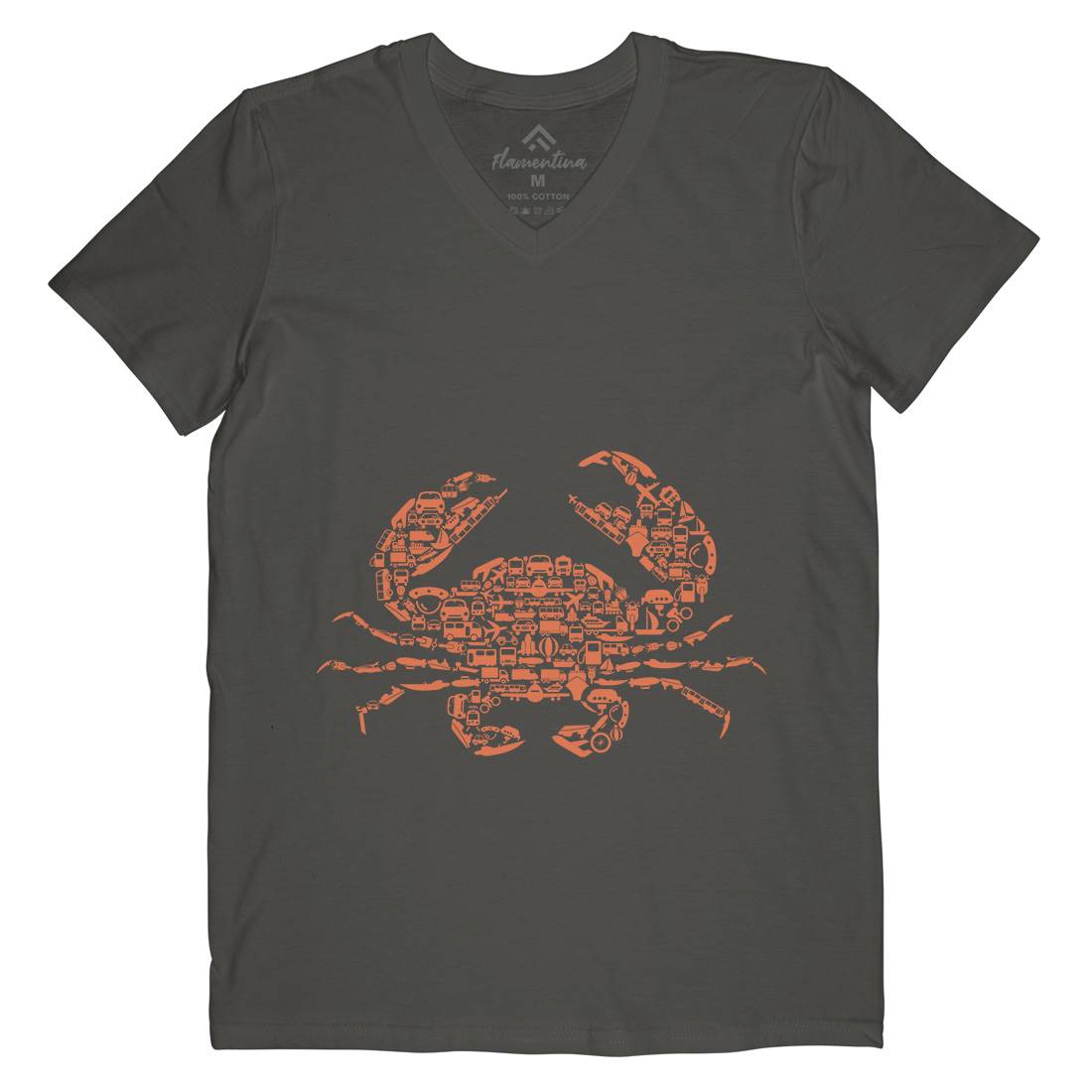 Crab Mens V-Neck T-Shirt Animals B019