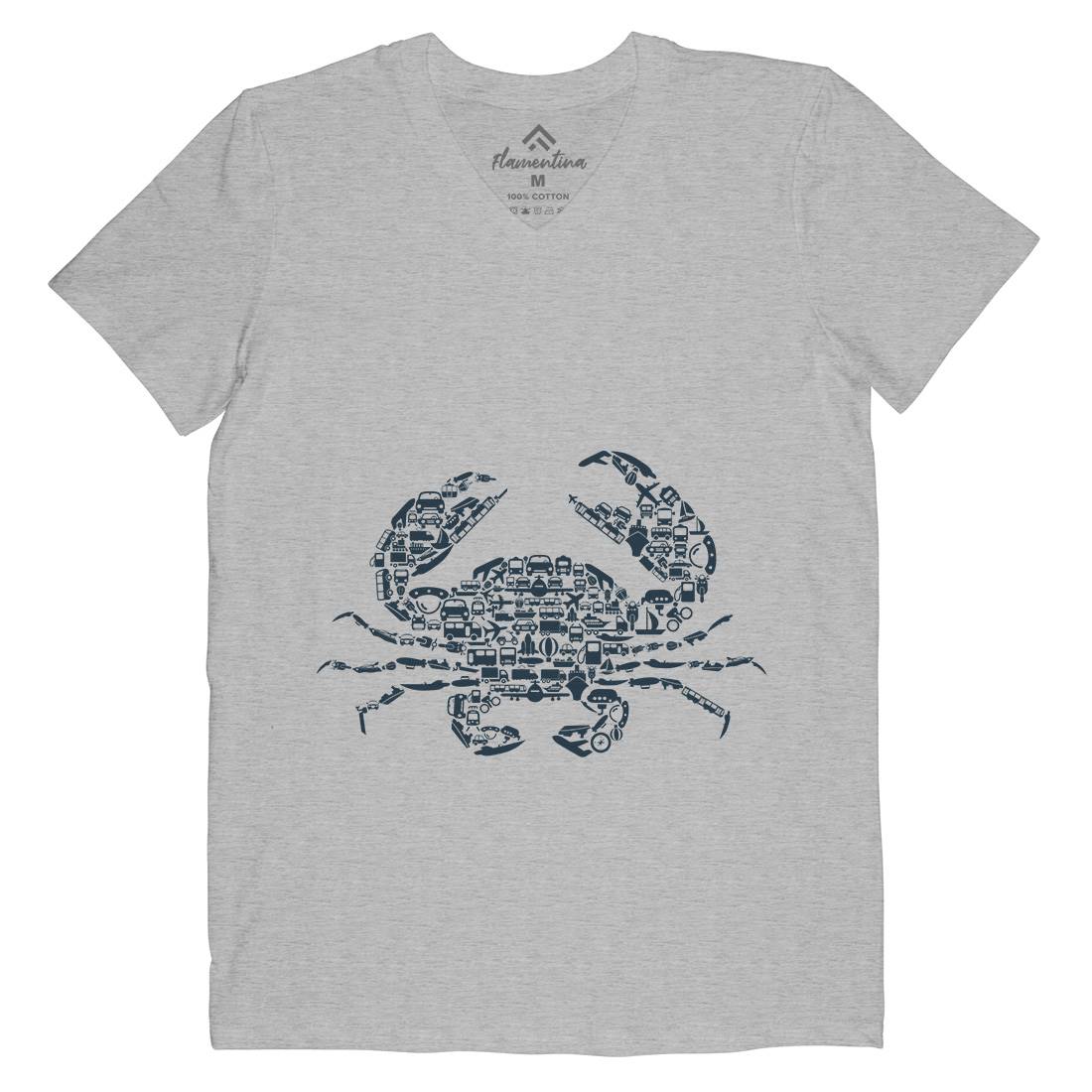 Crab Mens Organic V-Neck T-Shirt Animals B019