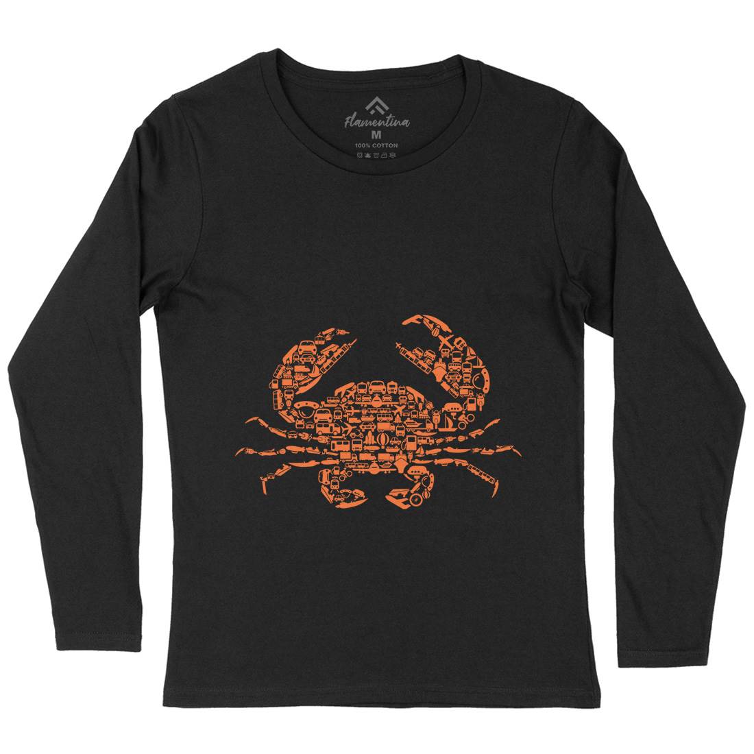 Crab Womens Long Sleeve T-Shirt Animals B019