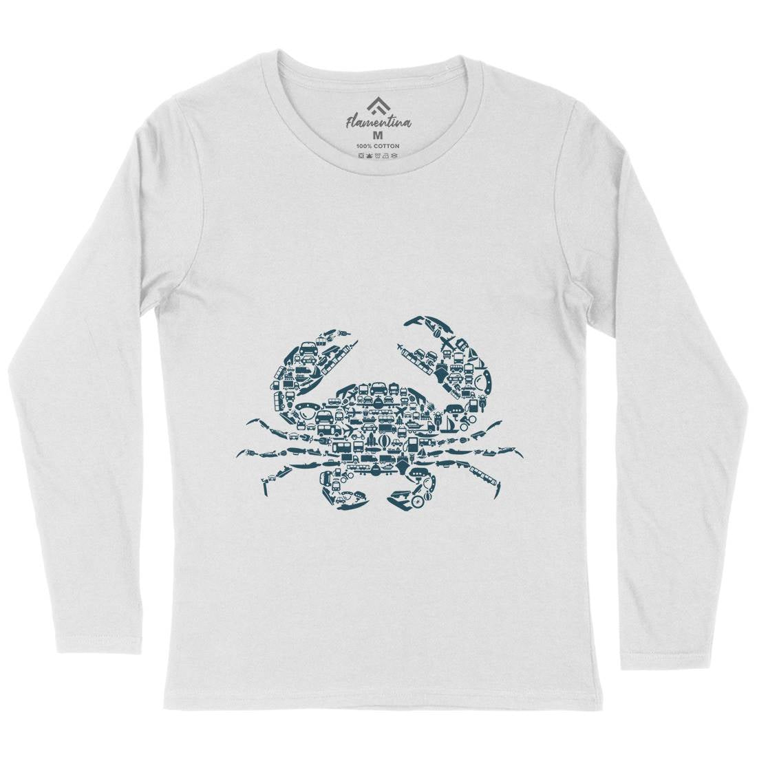 Crab Womens Long Sleeve T-Shirt Animals B019
