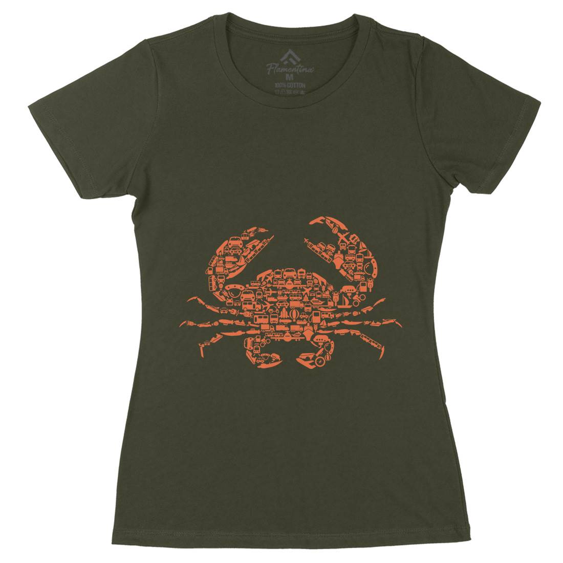 Crab Womens Organic Crew Neck T-Shirt Animals B019