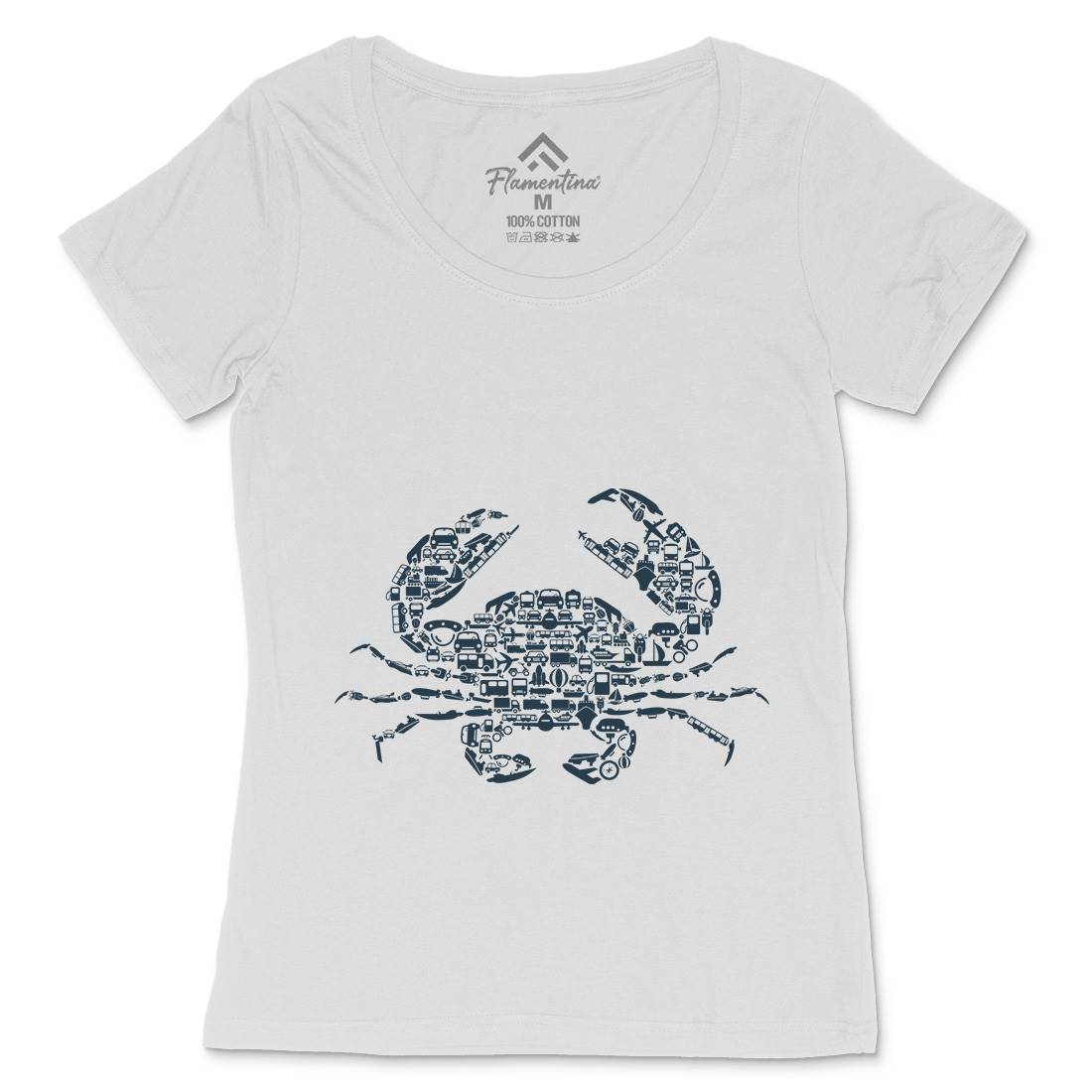 Crab Womens Scoop Neck T-Shirt Animals B019