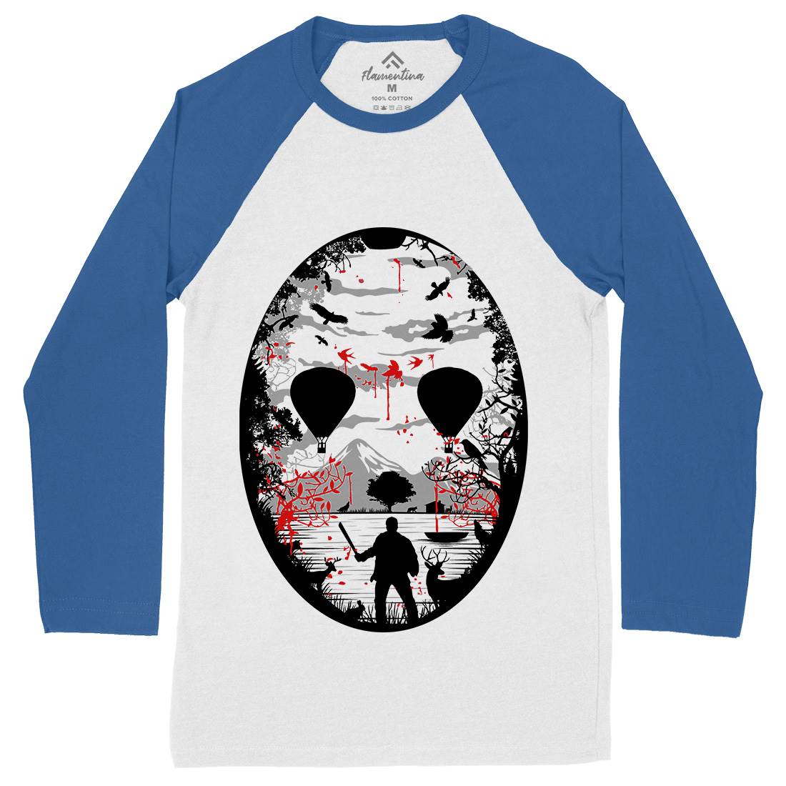 Crystal Lake Mens Long Sleeve Baseball T-Shirt Horror B020