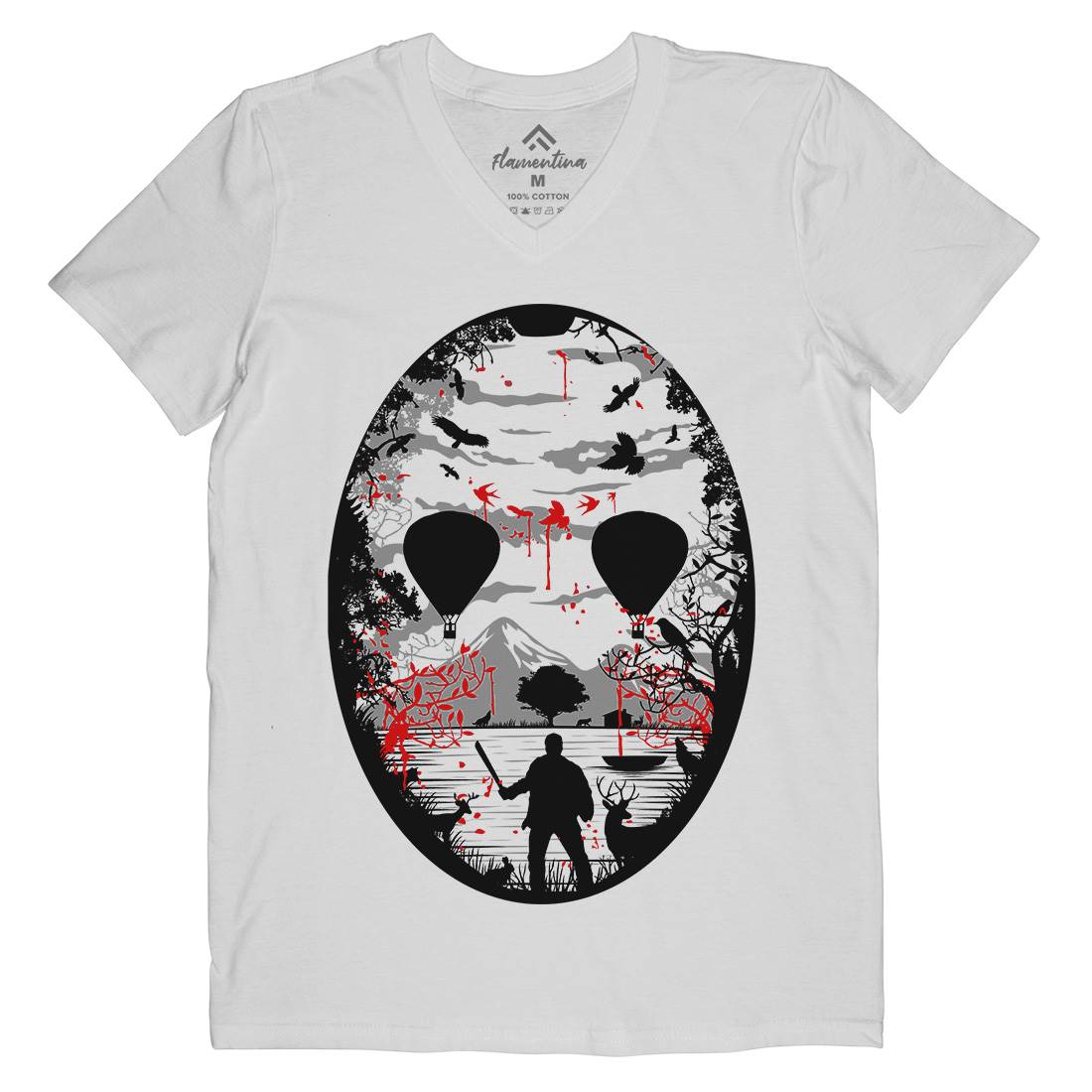 Crystal Lake Mens V-Neck T-Shirt Horror B020