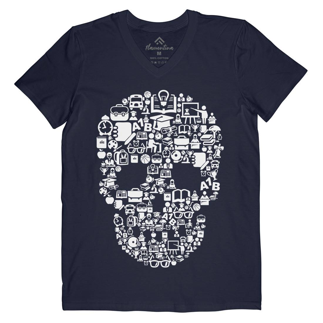 Dead School Mens Organic V-Neck T-Shirt Illuminati B021