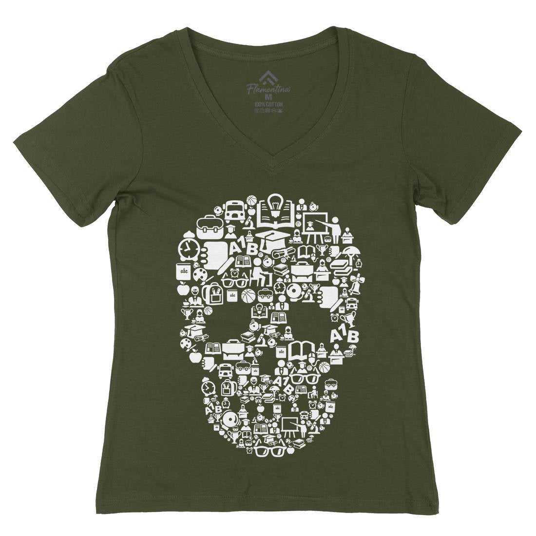 Dead School Womens Organic V-Neck T-Shirt Illuminati B021
