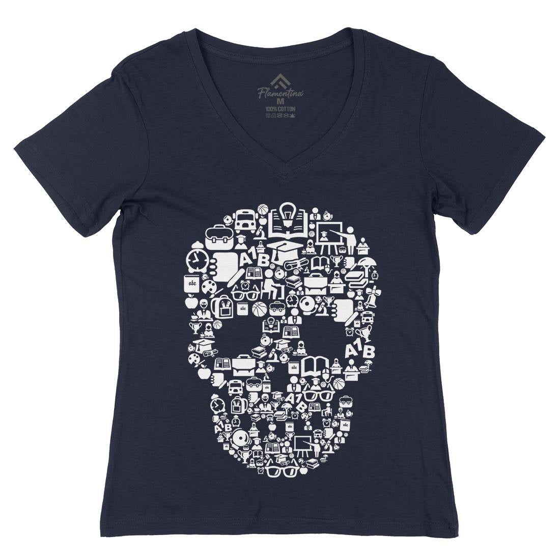 Dead School Womens Organic V-Neck T-Shirt Illuminati B021