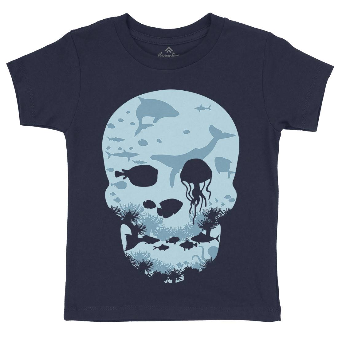 Dead Sea Kids Crew Neck T-Shirt Navy B022
