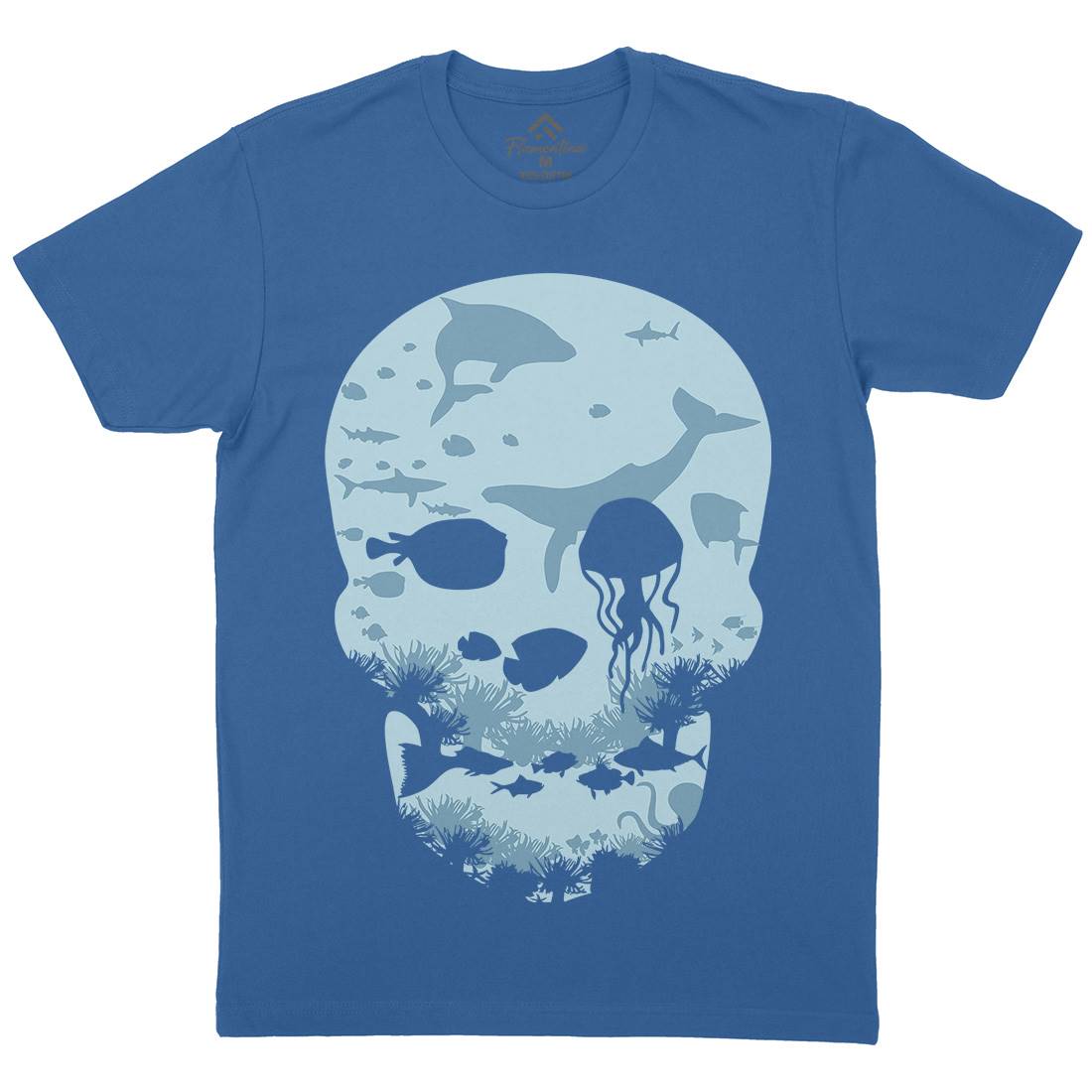 Dead Sea Mens Organic Crew Neck T-Shirt Navy B022
