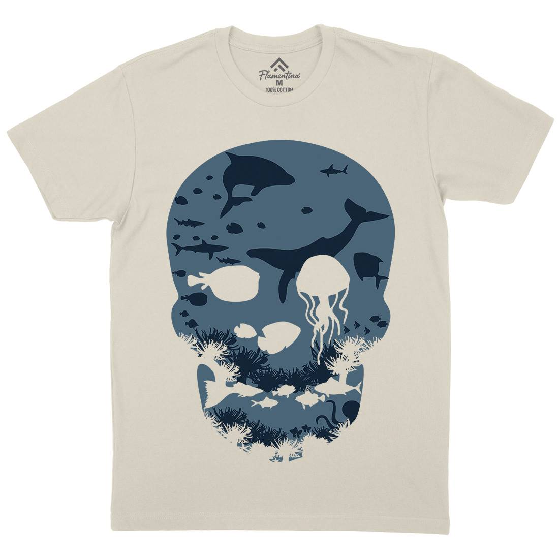 Dead Sea Mens Organic Crew Neck T-Shirt Navy B022
