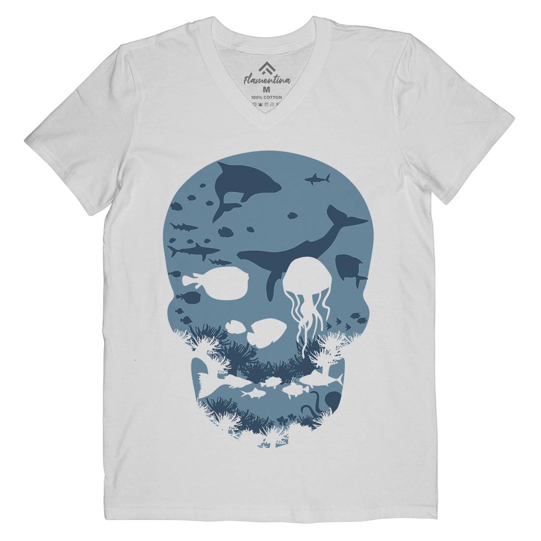Dead Sea Mens V-Neck T-Shirt Navy B022