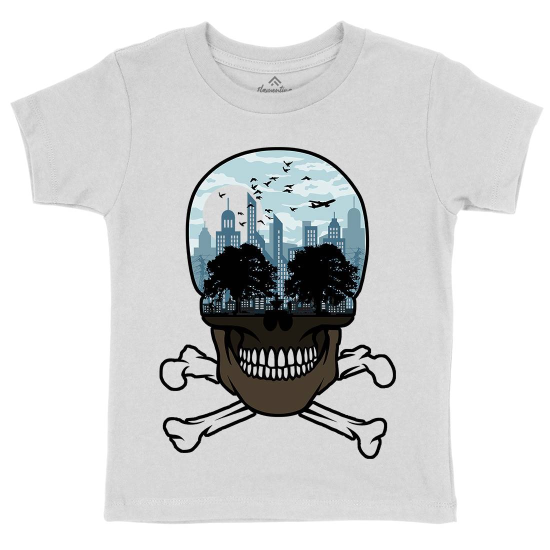 Death City Kids Organic Crew Neck T-Shirt Nature B023