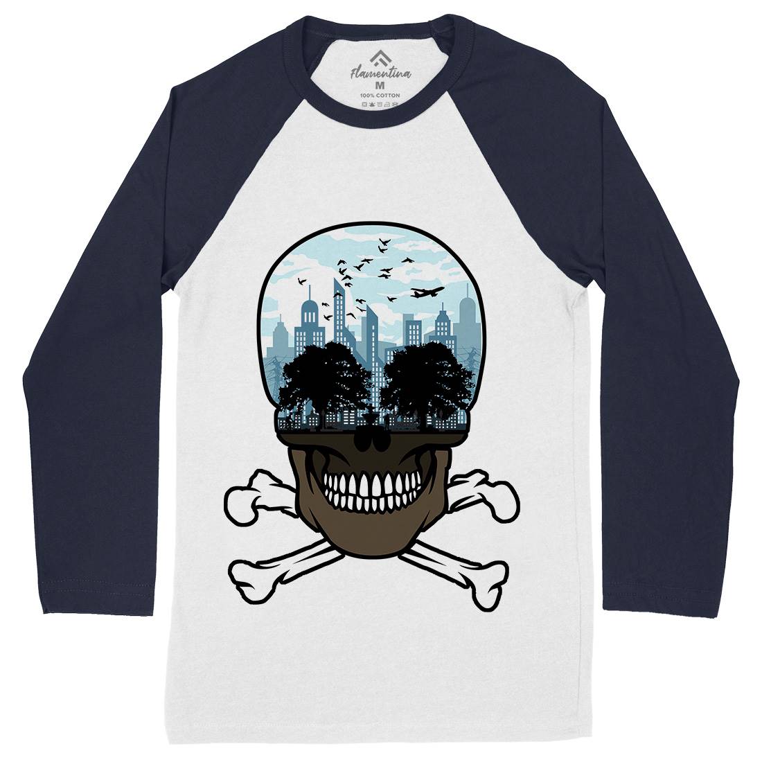 Death City Mens Long Sleeve Baseball T-Shirt Nature B023