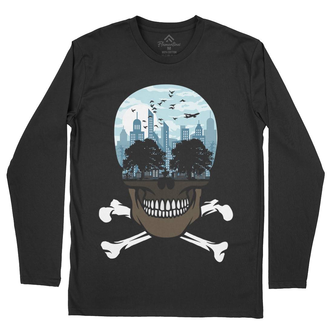 Death City Mens Long Sleeve T-Shirt Nature B023
