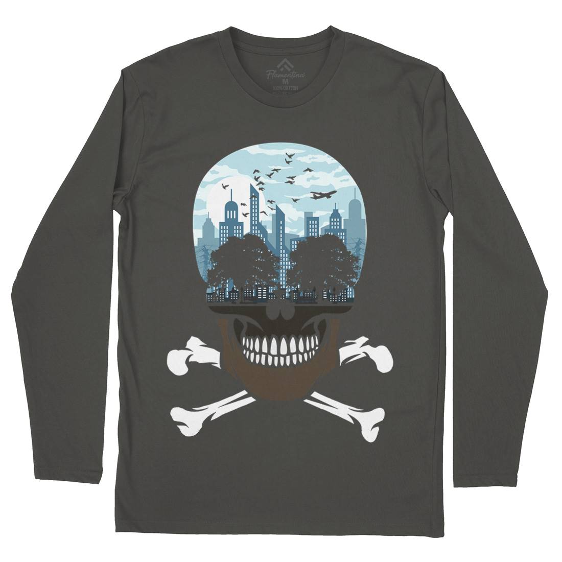 Death City Mens Long Sleeve T-Shirt Nature B023