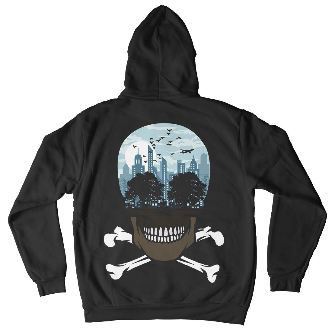 Death City Mens Hoodie With Pocket Nature B023