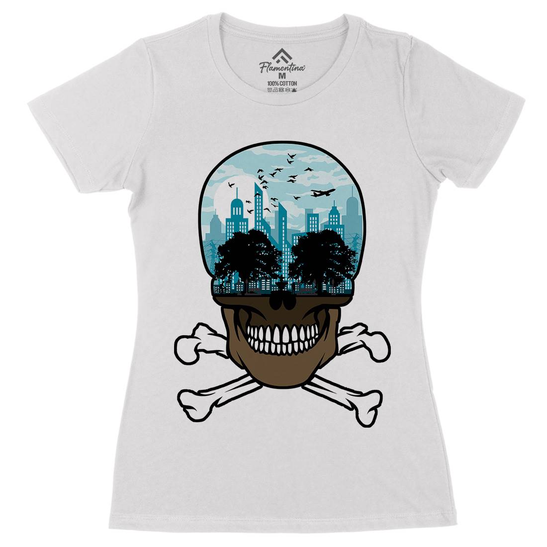 Death City Womens Organic Crew Neck T-Shirt Nature B023
