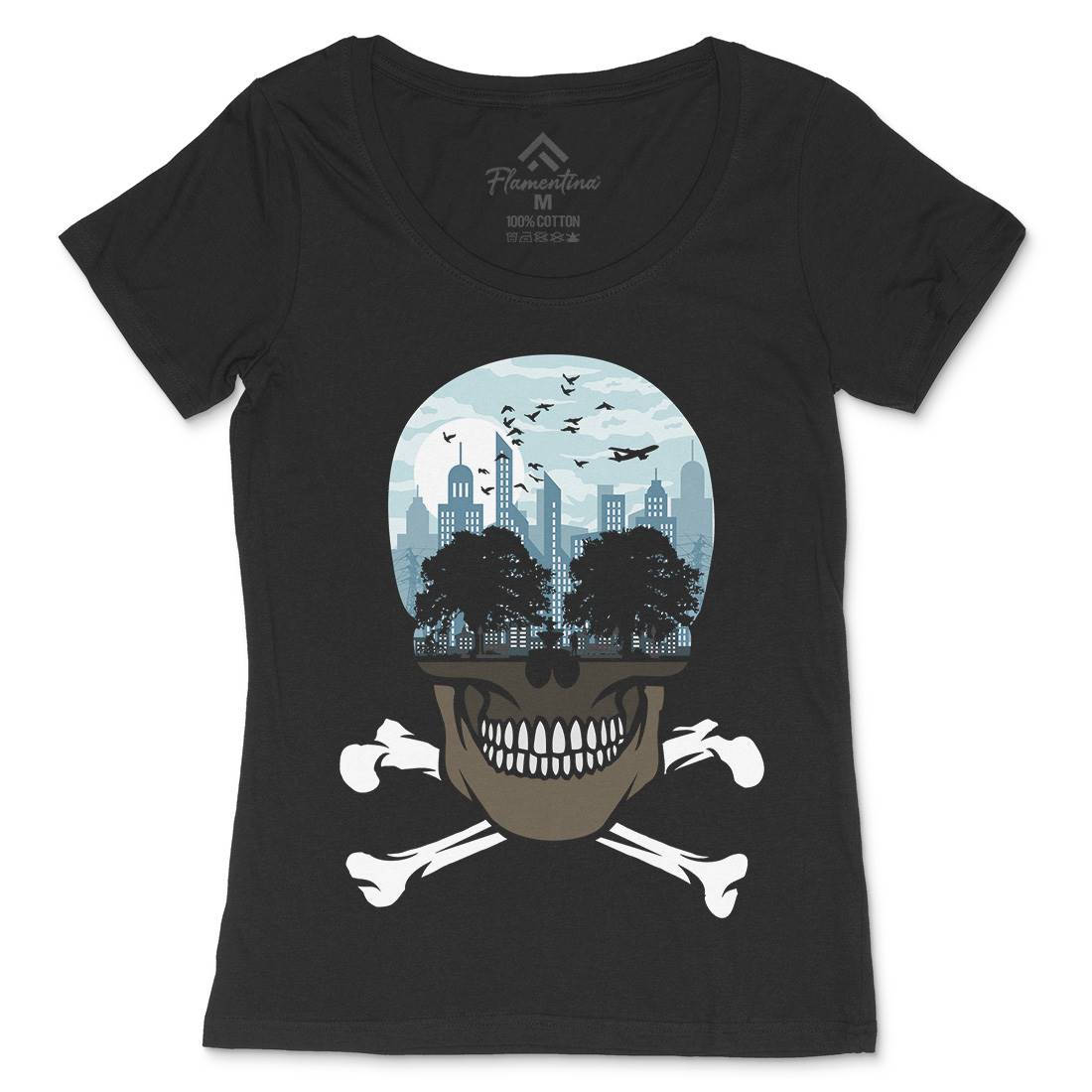 Death City Womens Scoop Neck T-Shirt Nature B023