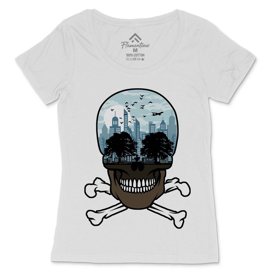 Death City Womens Scoop Neck T-Shirt Nature B023