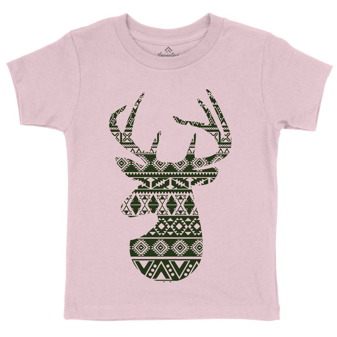 Deer Kids Crew Neck T-Shirt Animals B024