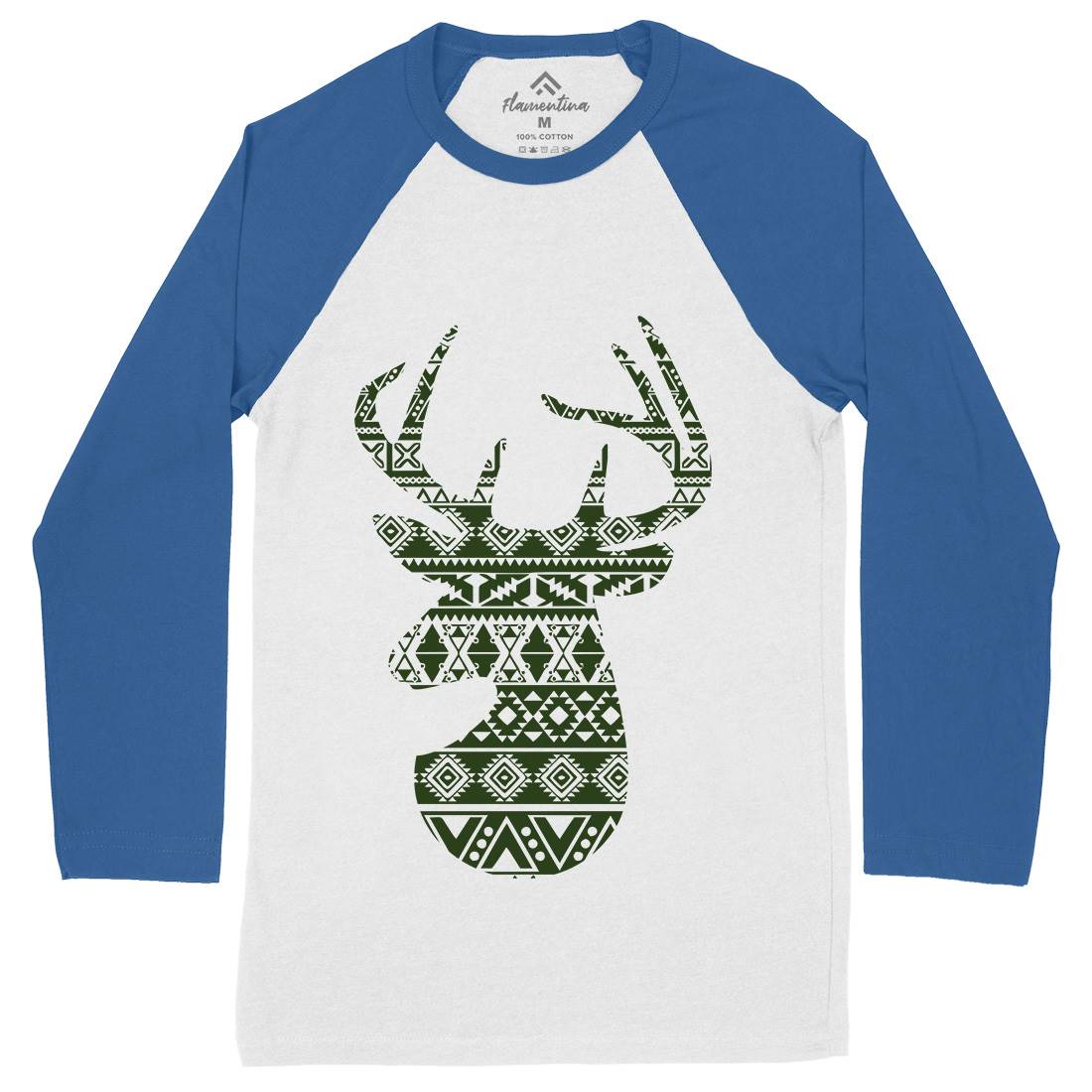 Deer Mens Long Sleeve Baseball T-Shirt Animals B024
