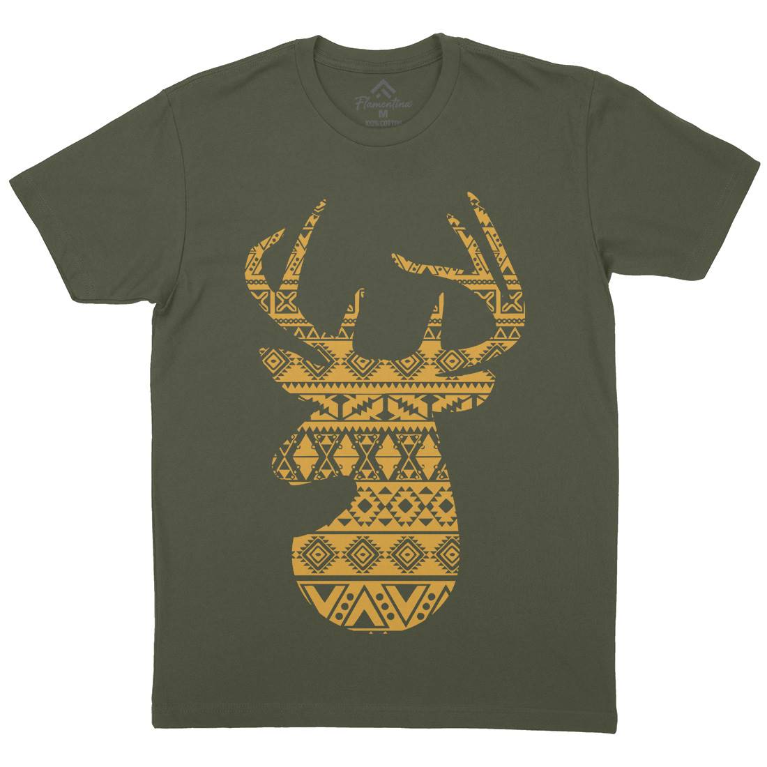 Deer Mens Organic Crew Neck T-Shirt Animals B024