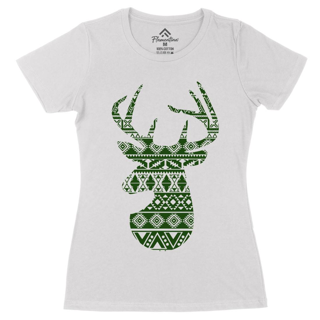 Deer Womens Organic Crew Neck T-Shirt Animals B024