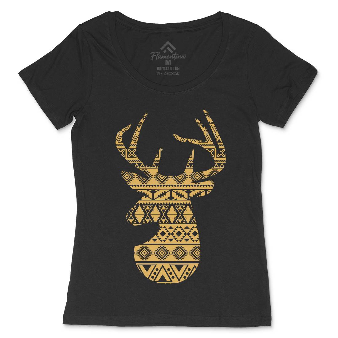 Deer Womens Scoop Neck T-Shirt Animals B024
