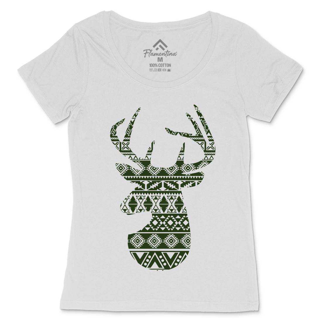 Deer Womens Scoop Neck T-Shirt Animals B024