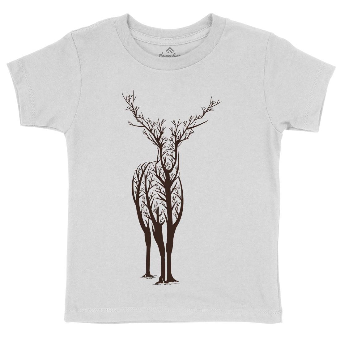 Deer Kids Crew Neck T-Shirt Animals B025