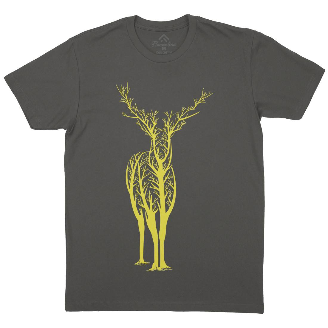 Deer Mens Organic Crew Neck T-Shirt Animals B025