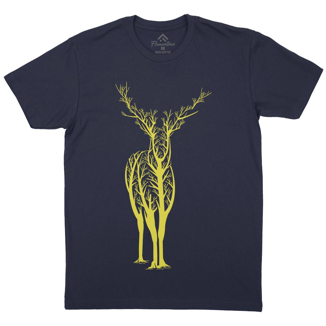 Deer Mens Crew Neck T-Shirt Animals B025