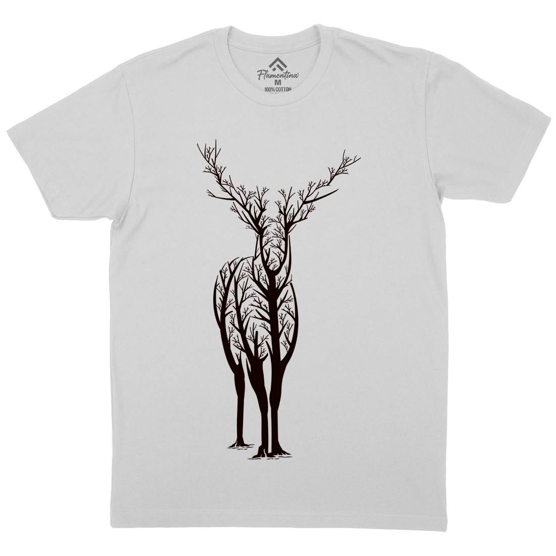 Deer Mens Crew Neck T-Shirt Animals B025