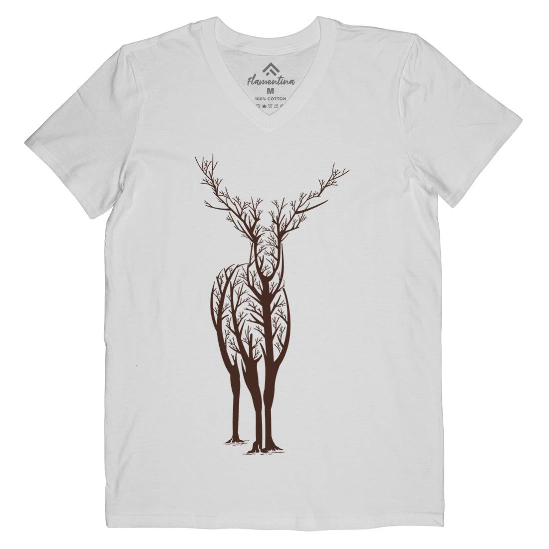 Deer Mens Organic V-Neck T-Shirt Animals B025