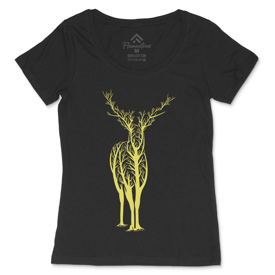 Deer Womens Scoop Neck T-Shirt Animals B025