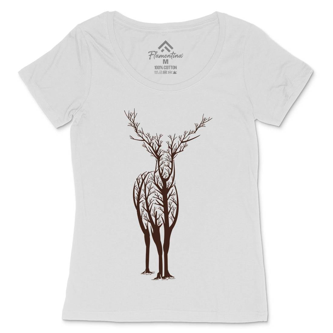 Deer Womens Scoop Neck T-Shirt Animals B025