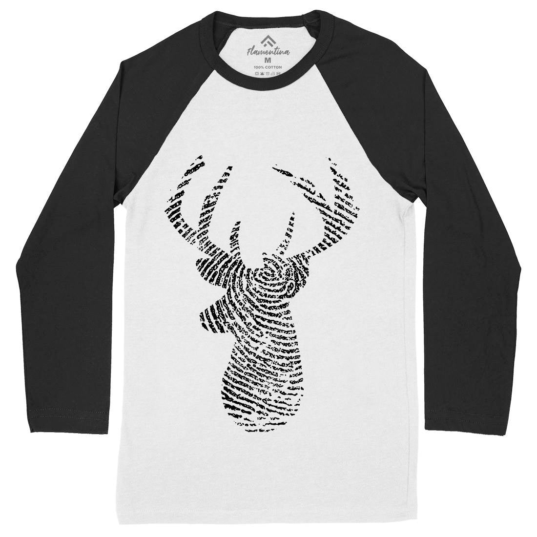 Deer Mens Long Sleeve Baseball T-Shirt Animals B026