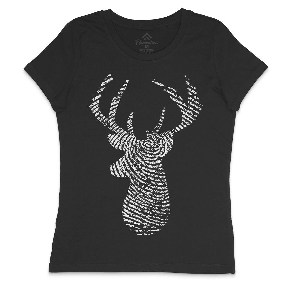 Deer Womens Crew Neck T-Shirt Animals B026