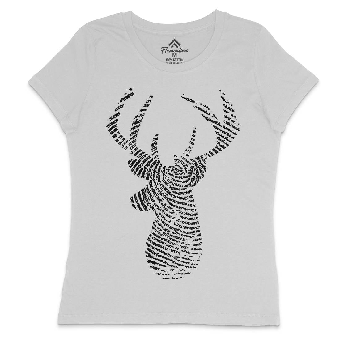 Deer Womens Crew Neck T-Shirt Animals B026