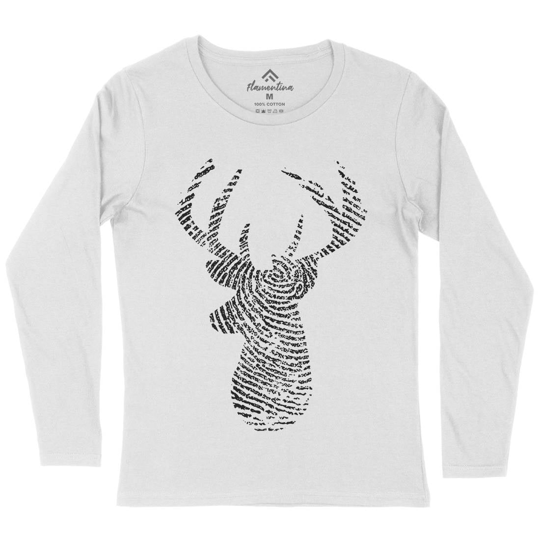 Deer Womens Long Sleeve T-Shirt Animals B026