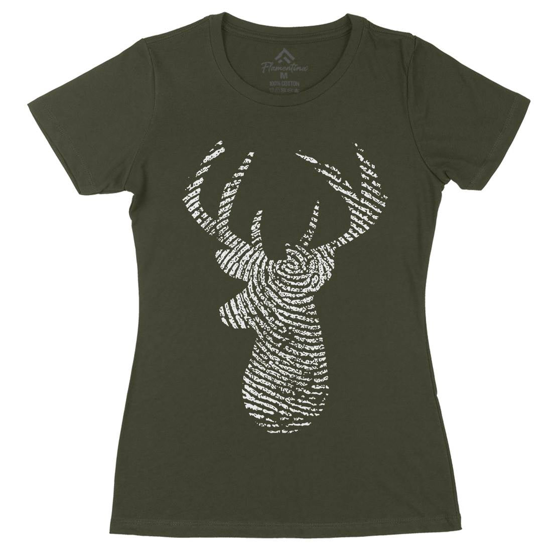 Deer Womens Organic Crew Neck T-Shirt Animals B026