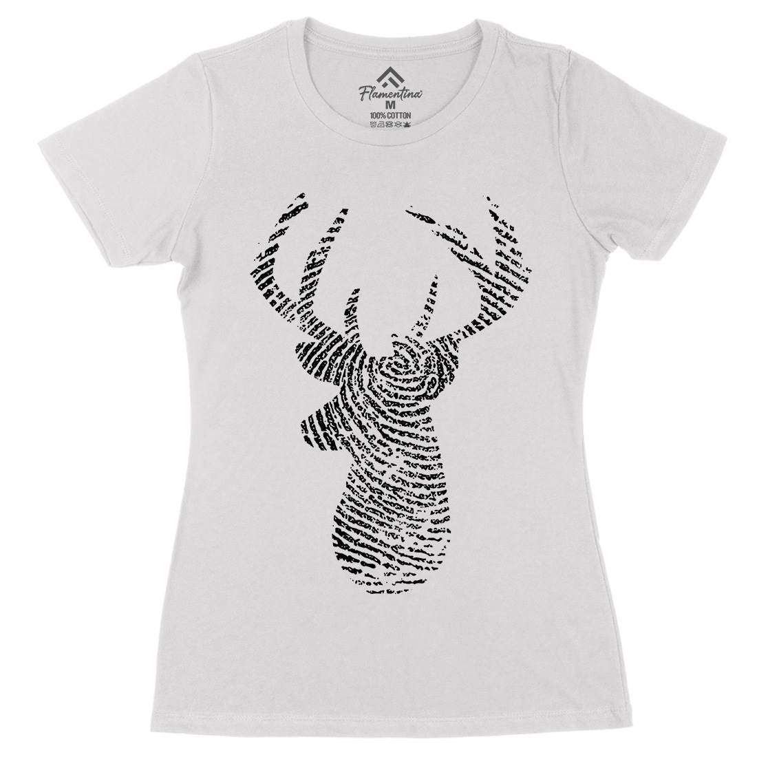 Deer Womens Organic Crew Neck T-Shirt Animals B026