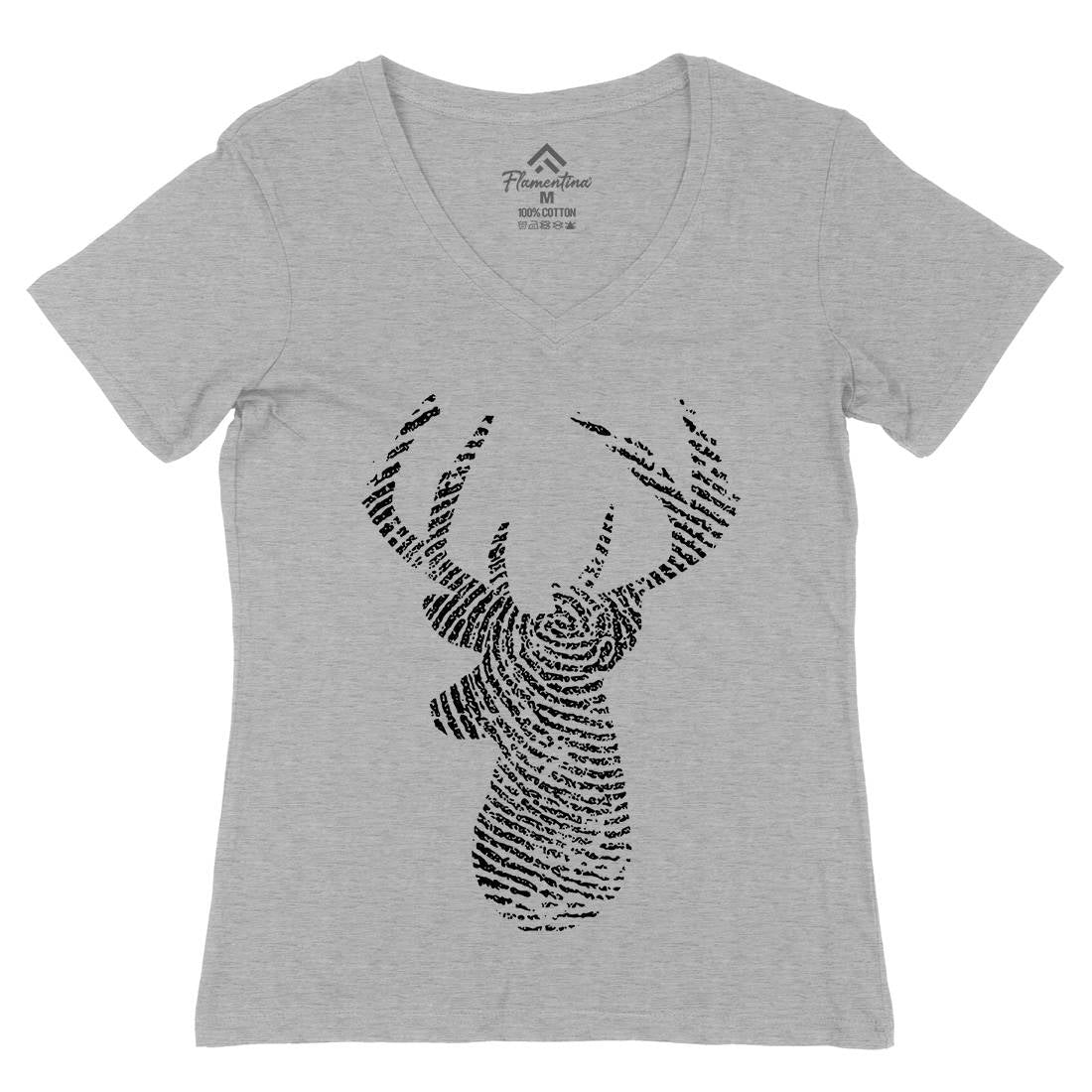 Deer Womens Organic V-Neck T-Shirt Animals B026